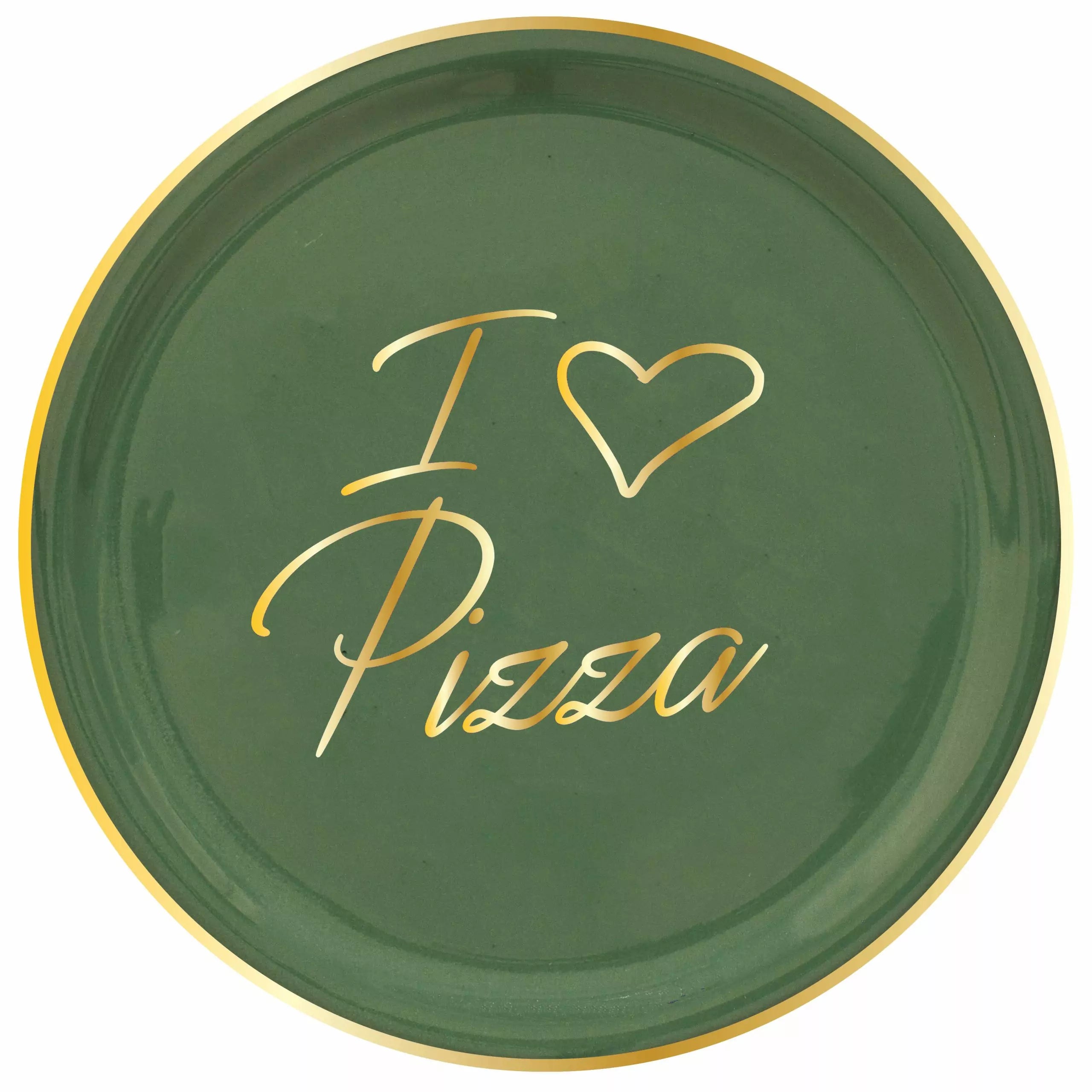 GOLD PIZZA PLATE “I ❤ PIZZA” - Bosco